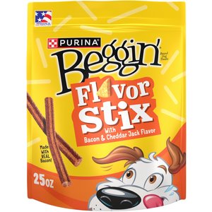 Beggin' Flavor Stix with Bacon & Cheddar Jack Flavor Soft & Chewy Dog Treats, 25-oz pouch