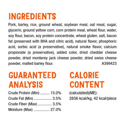 Show full view: Beggin' Flavor Stix with Bacon & Cheddar Jack Flavor Soft & Chewy Dog Treats, 25-oz pouch slide 7 of 12