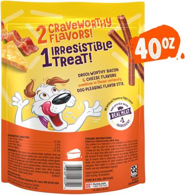 Show full view: Beggin' Flavor Stix with Bacon & Cheddar Jack Flavor Soft & Chewy Dog Treats, 40-oz pouch slide 3 of 12