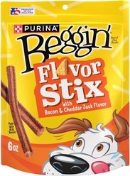Beggin' Flavor Stix with Bacon & Cheddar Jack Flavor Soft & Chewy Dog Treats, 6-oz pouch