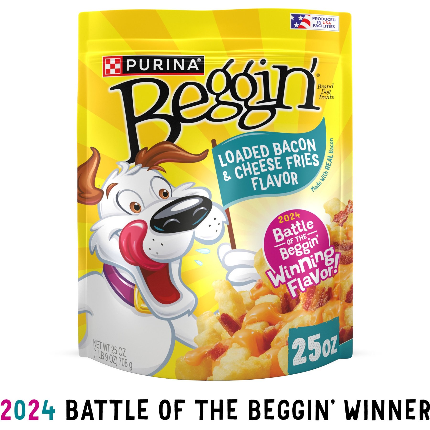 Beggin' Loaded Bacon & Cheese Fries Flavor Soft & Chewy Dog Treats, 25-oz pouch