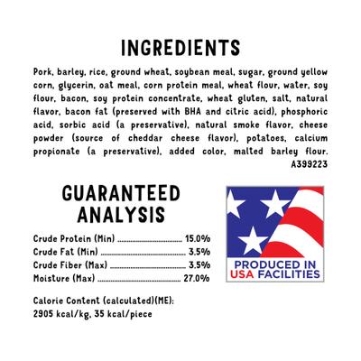 Show full view: Beggin' Loaded Bacon & Cheese Fries Flavor Soft & Chewy Dog Treats, 25-oz pouch slide 7 of 10