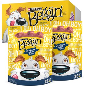 Beggin' Strips Real Meat with Bacon & Beef Flavored Dog Treats, 26-oz pouch, case of 2