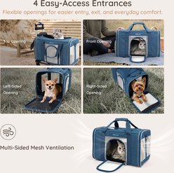 Bella & Pal Rolling Foldable Airline-Friendly Travel Small Dog & Cat Carrier with Detachable Wheels, 18 x 11 x 11-in, Sky Sailor slide 2 of 9