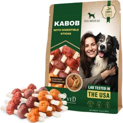 Beloved Pets All Natural Pet Dried Snacks Human Grade Rawhide-Free & Grain-Free Kabobs Chicken & Duck Dental Dog Treats, 10.6-oz bag