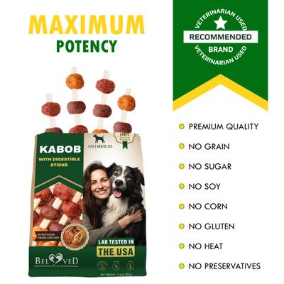 Show full view: Beloved Pets All Natural Pet Dried Snacks Human Grade Rawhide-Free & Grain-Free Kabobs Chicken & Duck Dental Dog Treats, 10.6-oz bag slide 8 of 10