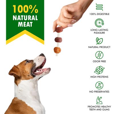 Show full view: Beloved Pets All Natural Pet Dried Snacks Human Grade Rawhide-Free & Grain-Free Kabobs Chicken & Duck Dental Dog Treats, 10.6-oz bag slide 3 of 10