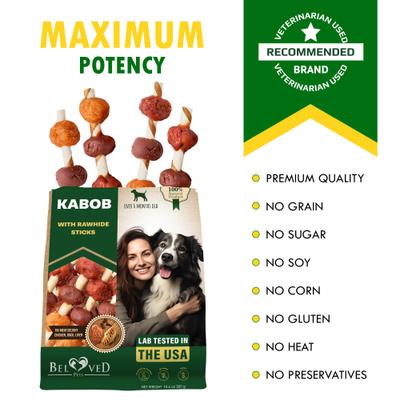 Show full view: Beloved Pets All Natural Pet Dried Snacks Human Grade Rawhide & Grain-Free Kabobs Chicken & Duck Dental Dog Treats, 10.6-oz bag slide 8 of 8