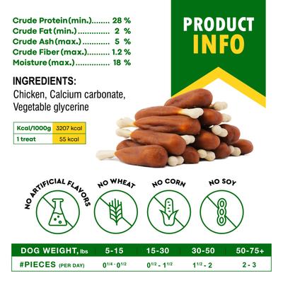 Show full view: Beloved Pets Calcium Bones Wrapped Chicken & Rawhide-Free Natural Grain-Free Meat with Chicken Dog Treats, 10.6-oz bag slide 5 of 10