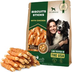 Beloved Pets Dried Snacks Biscuit Sticks Chicken Human Grade Rawhide-Free & Grain-Free Natural Dog Chews, 10.6-oz bag