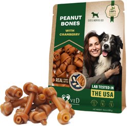 Beloved Pets Peanut Butter Bones with Cranberry Rawhide-Free Dog Treats, 10.6-oz bag