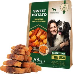 Beloved Pets Sweet Potato Wrapped Natural Grain-Free Meat with Chicken Dog Chew Treats, 10.6-oz bag
