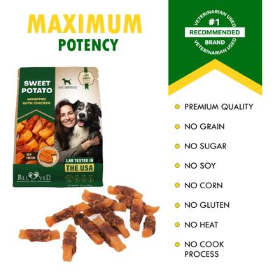 Show full view: Beloved Pets Sweet Potato Wrapped Natural Grain-Free Meat with Chicken Dog Chew Treats, 10.6-oz bag slide 8 of 10