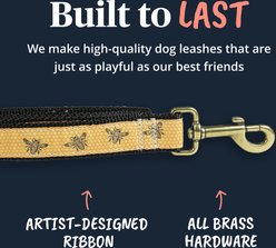 Belted Cow Company Honey Bees Ribbon Dog Leash, 6-ft long, 1-in wide slide 2 of 4