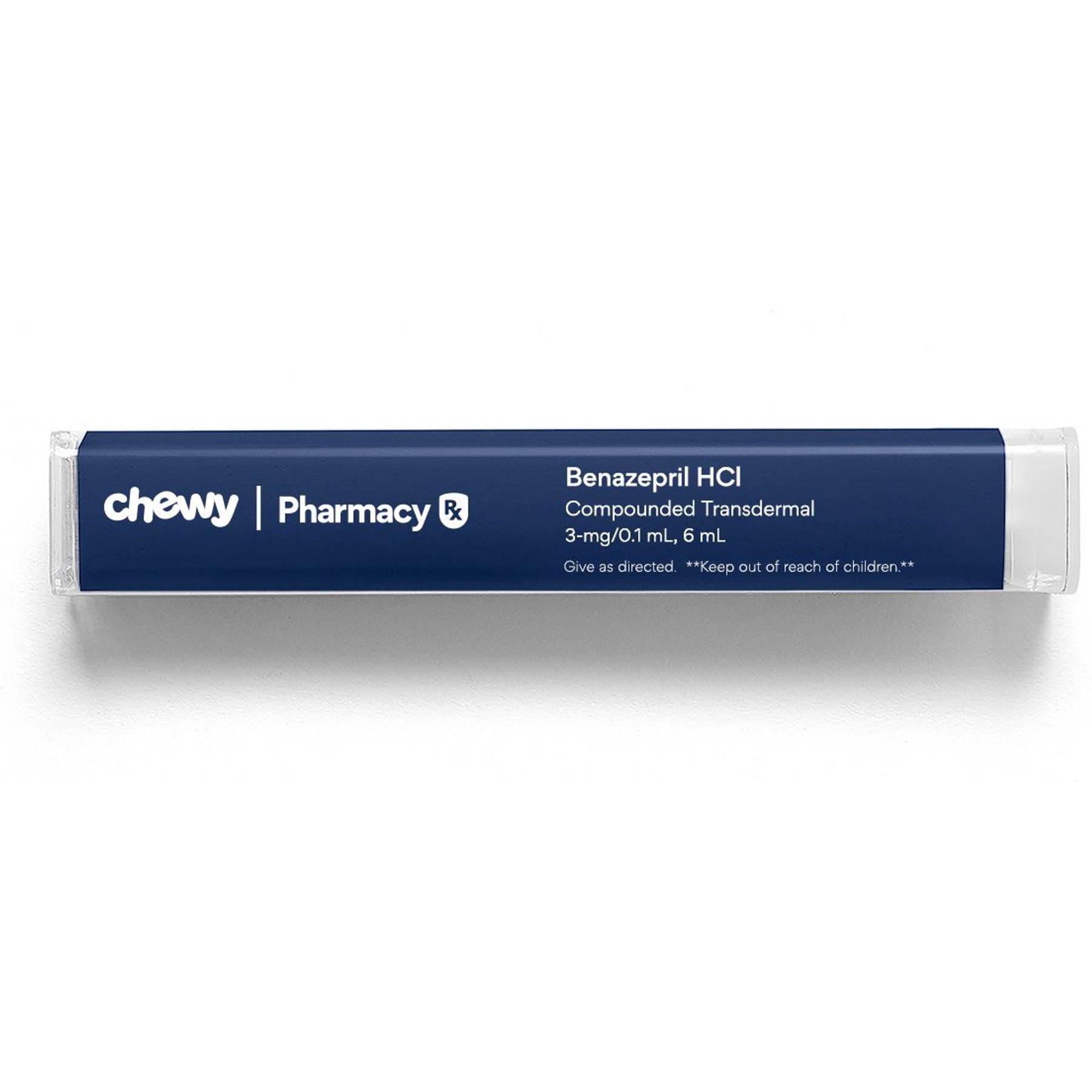 Benazepril HCl Compounded Transdermal Cream, 3 mg/0.1 mL, 6 mL for Veterinary use (2 clicks=0.1 mL)