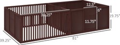 Bencmate 2-Room Layout Triple Door Dog Whelping Box, 81 x 39.3 x 19.8-in, Coffee slide 2 of 8