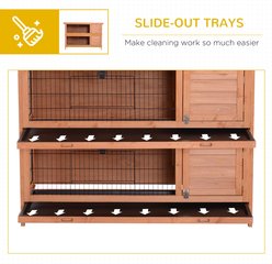 Bencmate 2-Story Compact Rabbit Hutch with Easy Clean Trays, Orange, 53.75 x 19.5 x 36.75-in slide 2 of 7
