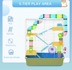 Bencmate Indoor 5-Tier Hamster Cage, Blue, X-Large: 23.25 x 14.25 x 27.25-in slide 2 of 8