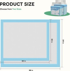 Bencmate Leak-Proof Quick-Drying Disposable Dog Potty Pads, 22 x 22-in, 150 count, White slide 2 of 7