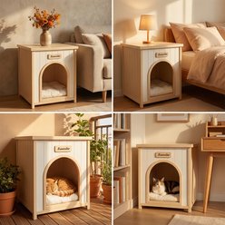 Bencmate Lumicedar FSC Solid Indoor Wood House Shelter for Dog & Cats, Yellow, 20.9 x 20.3 x 23.6-in slide 2 of 8
