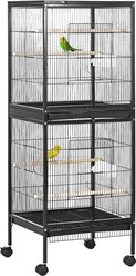 Bencmate Multi-Door Easy-Clean Bird Aviary Cage, Black, Large: 20.25 x 19.75 x 55-in