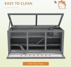Bencmate Multi-Level Hinged Roof Hamster Cage, Grey, X-Large: 45.3 x 23.6 x 22.8-in slide 2 of 8