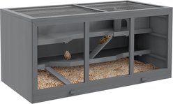 Bencmate Multi-Level Hinged Roof Hamster Cage, Grey, X-Large: 45.3 x 23.6 x 22.8-in
