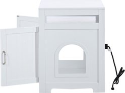 Bencmate Multifunctional Cat Litter Box Enclosure with 2 Doors, White, 31.5 x 20 x 26-in slide 2 of 8