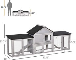Bencmate Outdoor Weatherproof Doube Runs Rabbit Hutch with Easy Clean, Grey, 82.75 x 18 x 33.25-in slide 2 of 7