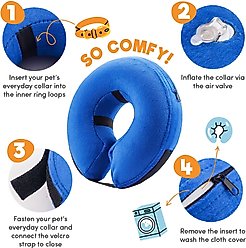 Bencmate Protective Inflatable Soft Pet Recovery Does Not Block Vision Recovery Collar for Dogs & Cats, Blue, Medium slide 2 of 6