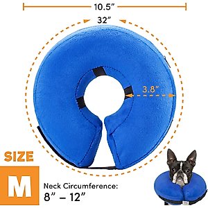 Bencmate Protective Inflatable Soft Pet Recovery Does Not Block Vision Recovery Collar for Dogs & Cats, Blue, Medium
