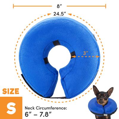 Show full view: Bencmate Protective Inflatable Soft Pet Recovery Does Not Block Vision Recovery Collar for Dogs & Cats, Blue, Small slide 3 of 9