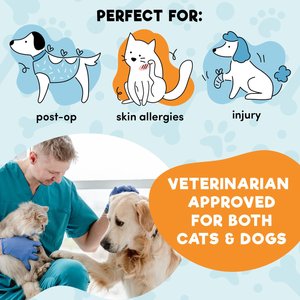 Bencmate Protective Inflatable Soft Pet Recovery Does Not Block Vision Recovery Collar for Dogs & Cats, Dark Grey, Small