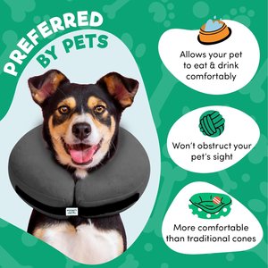 Bencmate Protective Inflatable Soft Pet Recovery Does Not Block Vision Recovery Collar for Dogs & Cats, Dark Grey, Small