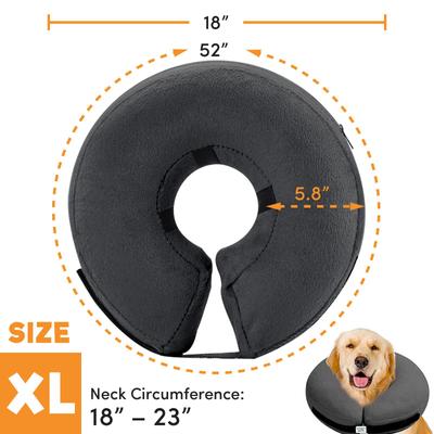 Show full view: Bencmate Protective Inflatable Soft Pet Recovery Does Not Block Vision Recovery Collar for Dogs & Cats, Dark Grey, X-Large slide 3 of 9