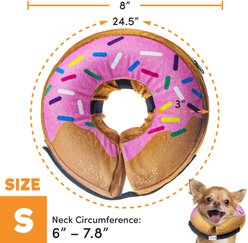 Bencmate Protective Inflatable Soft Pet Recovery Does Not Block Vision Recovery Collar for Dogs & Cats, Donut-Strawberry, Small slide 2 of 6