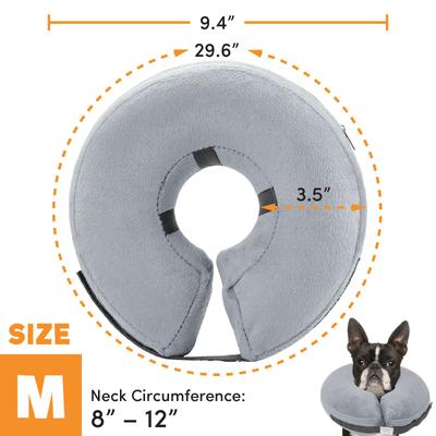 Show full view: Bencmate Protective Inflatable Soft Pet Recovery Does Not Block Vision Recovery Collar for Dogs & Cats, Grey, Medium slide 3 of 9