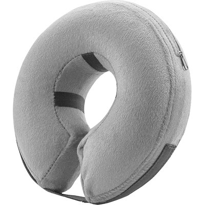 Bencmate Bencmate Protective Inflatable Soft Pet Recovery Does Not Block Vision Recovery Collar for Dogs & Cats, Grey, Small