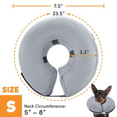 Show full view: Bencmate Protective Inflatable Soft Pet Recovery Does Not Block Vision Recovery Collar for Dogs & Cats, Grey, Small slide 3 of 9