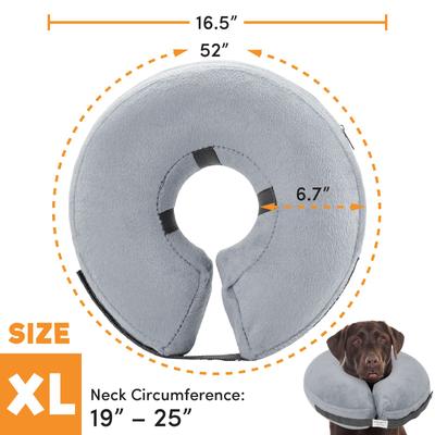 Show full view: Bencmate Protective Inflatable Soft Pet Recovery Does Not Block Vision Recovery Collar for Dogs & Cats, Grey, X-Large slide 3 of 9