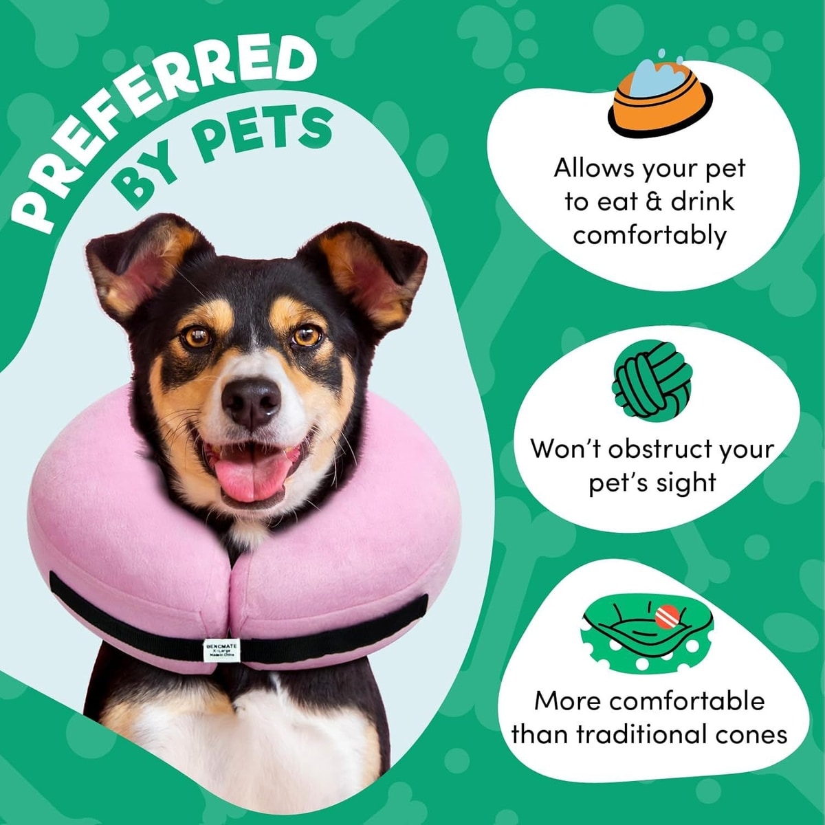 BENCMATE Protective Inflatable Soft Pet Recovery Does Not Block Vision ...