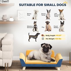 Bencmate Sofa Furniture Style Elevated Dog & Cat Bed with Removable Cover, Orange, 31.1 x 21.1 x 11.2-in slide 2 of 5