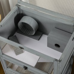 Bencmate Wooden Cage for 2 Hamsters with Easy Clean Tray, Grey, Large: 23.5 x 15.8 x 35.5-in slide 2 of 8