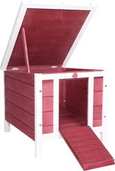 Bencmate Wooden Waterproof Roof Rabbit Hutch, Red, Small: 16.5 x 20 x 17-in