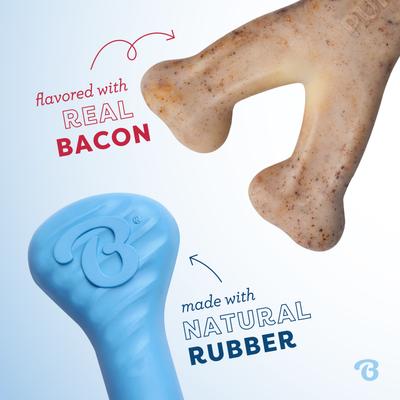 Show full view: Benebone 2-Pack Rubber Bone/Wishbone Bacon Puppy Chew Toy slide 4 of 9