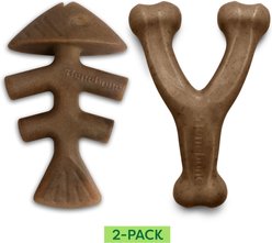 Benebone 2-Pack Wishbone Fishbone Dog Chew Toy, Large