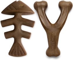 Benebone 2-Pack Wishbone Fishbone Dog Chew Toy, Medium