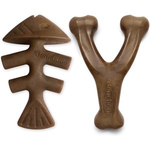 Benebone 2-Pack Wishbone Fishbone Dog Chew Toy, Medium