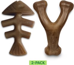 Benebone 2-Pack Wishbone Fishbone Dog Chew Toy, Small