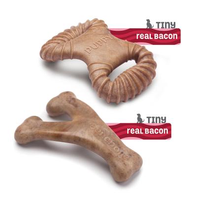 Show full view: Benebone Bacon Flavor Tough Puppy Chew Toy, 2 count slide 3 of 9